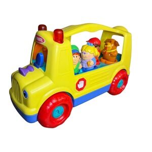 Playskool Yellow School Bus with 4 Figures Dog Boy Girl Driver Toddler Toy